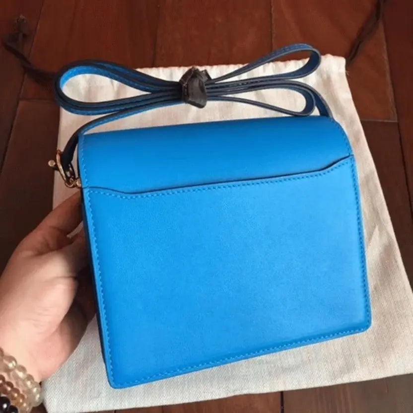 Boutique Quality || Blue hydra luxury Hermes Mini Sac Roulis handbag