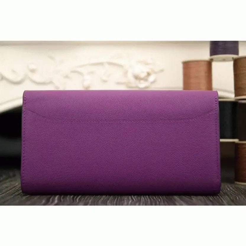 Boutique Quality || Purple Designer Hermes Constance Wallet
