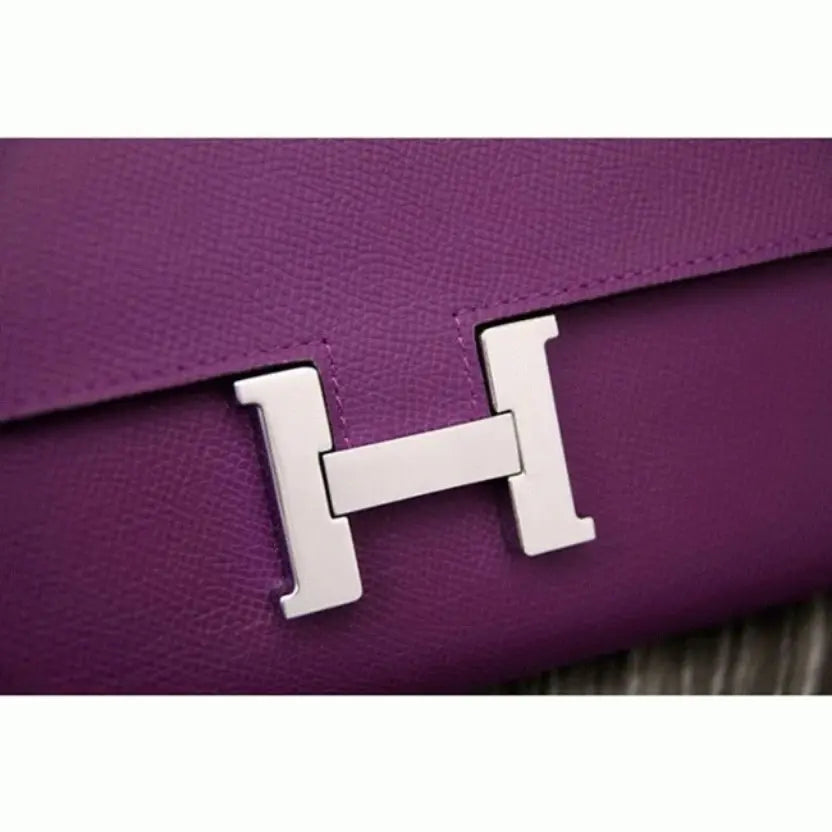Boutique Quality || Purple Designer Hermes Constance Wallet