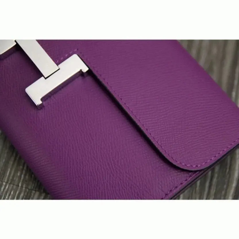Boutique Quality || Purple Designer Hermes Constance Wallet