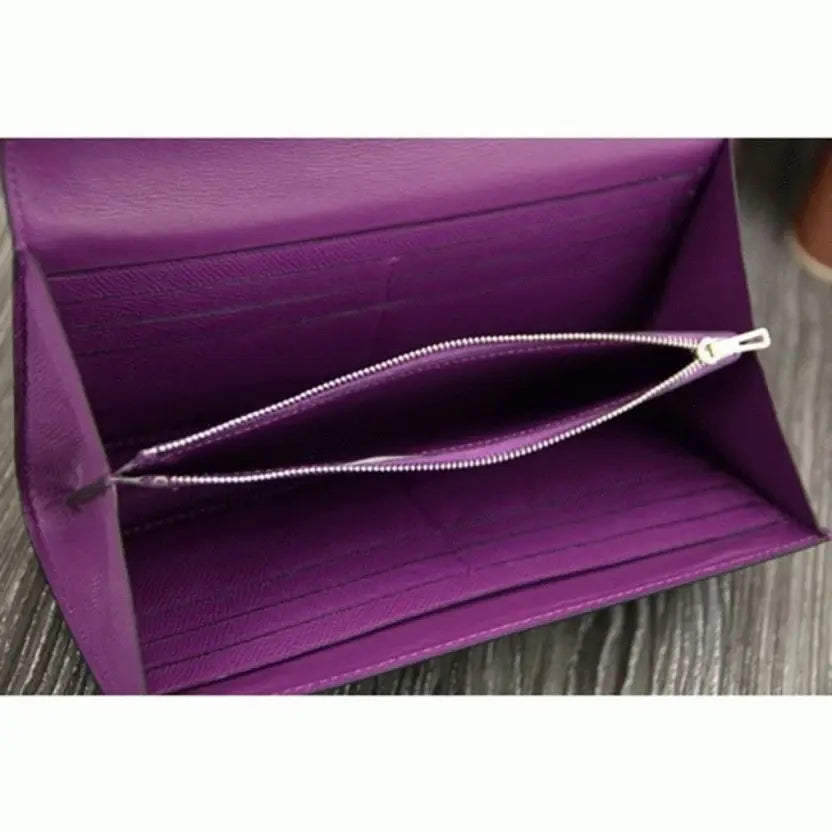 Boutique Quality || Purple Designer Hermes Constance Wallet