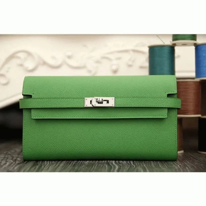 Boutique Quality || Bamboo Designer Hermes Kelly Longue Wallet