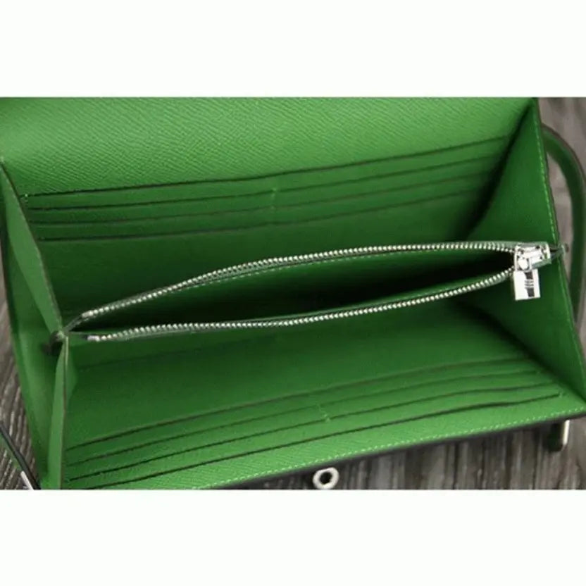 Boutique Quality || Bamboo Designer Hermes Kelly Longue Wallet