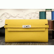 Boutique Quality || Yellow Hermes Kelly Longue wallet