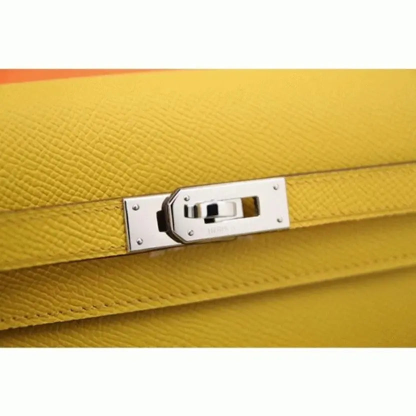 Boutique Quality || Yellow Hermes Kelly Longue wallet