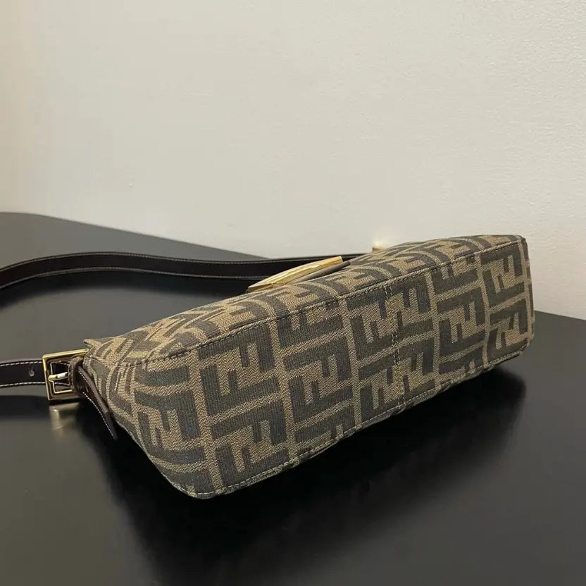 Boutique Quality || Fendi Zucca Baguette Bag in Brown and Black