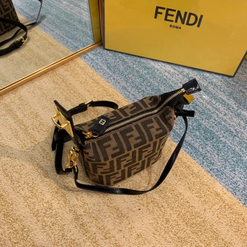 Boutique Quality || Fendi Vintage Lunch Box Bag in Brown