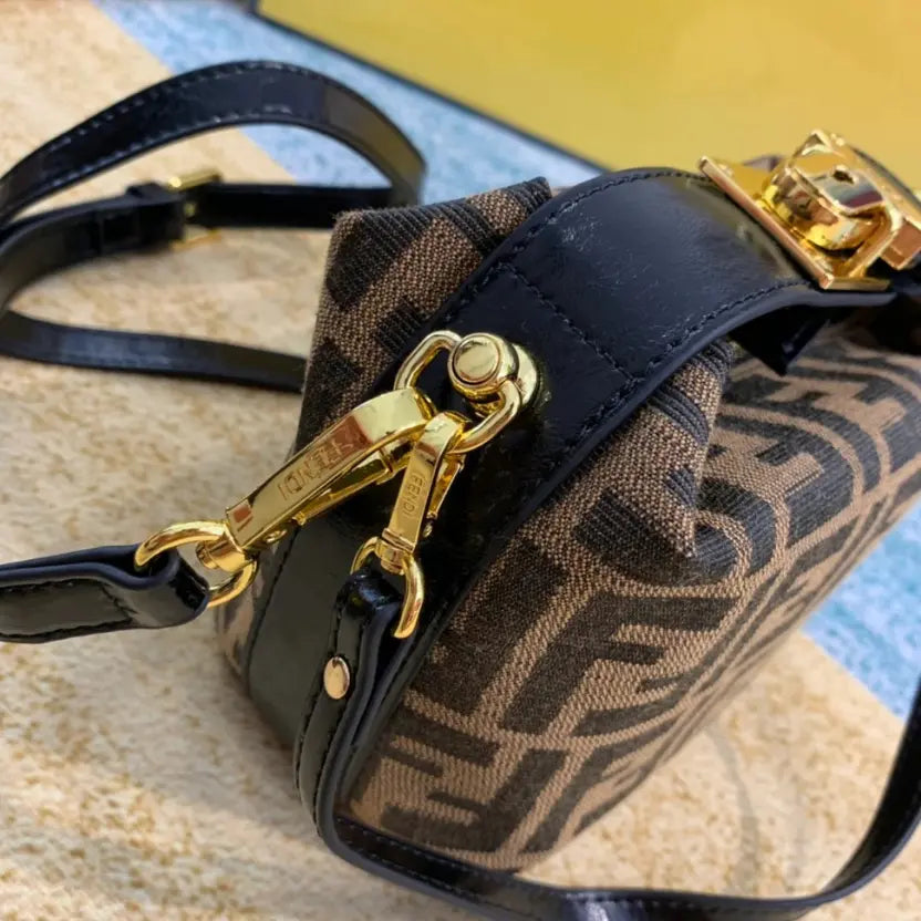 Boutique Quality || Fendi Vintage Lunch Box Bag in Brown