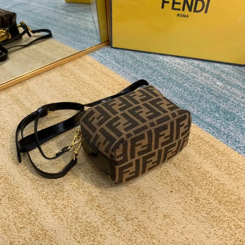 Boutique Quality || Fendi Vintage Lunch Box Bag in Brown
