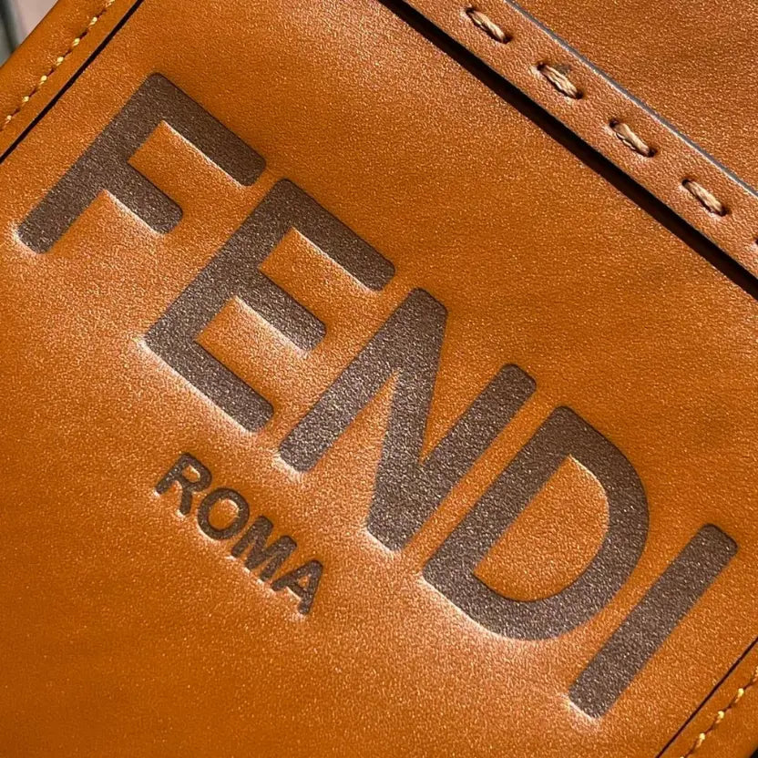 Boutique Quality || Fendi Sun Shine Mini Tortoiseshell Handbag in Brown