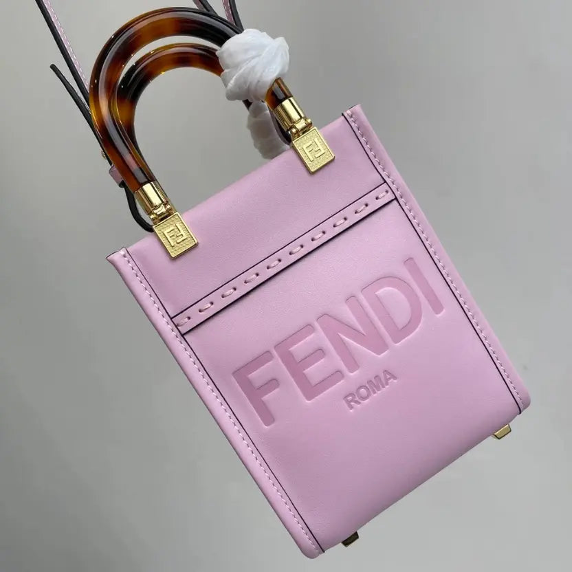 Boutique Quality || Fendi Sun Shine Mini Tortoiseshell Handbag in Purple