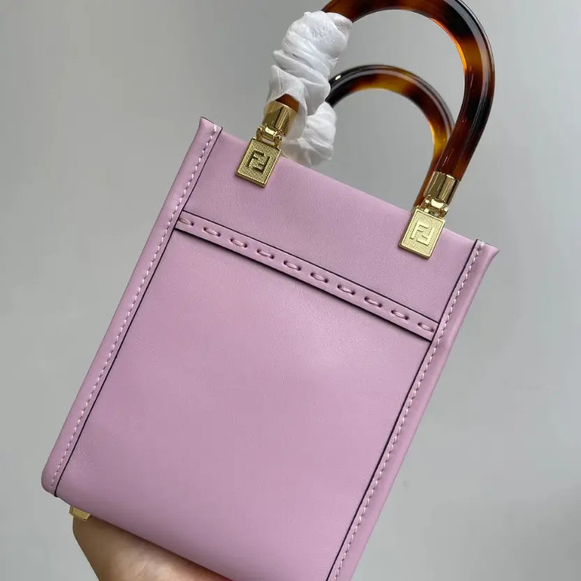 Boutique Quality || Fendi Sun Shine Mini Tortoiseshell Handbag in Purple