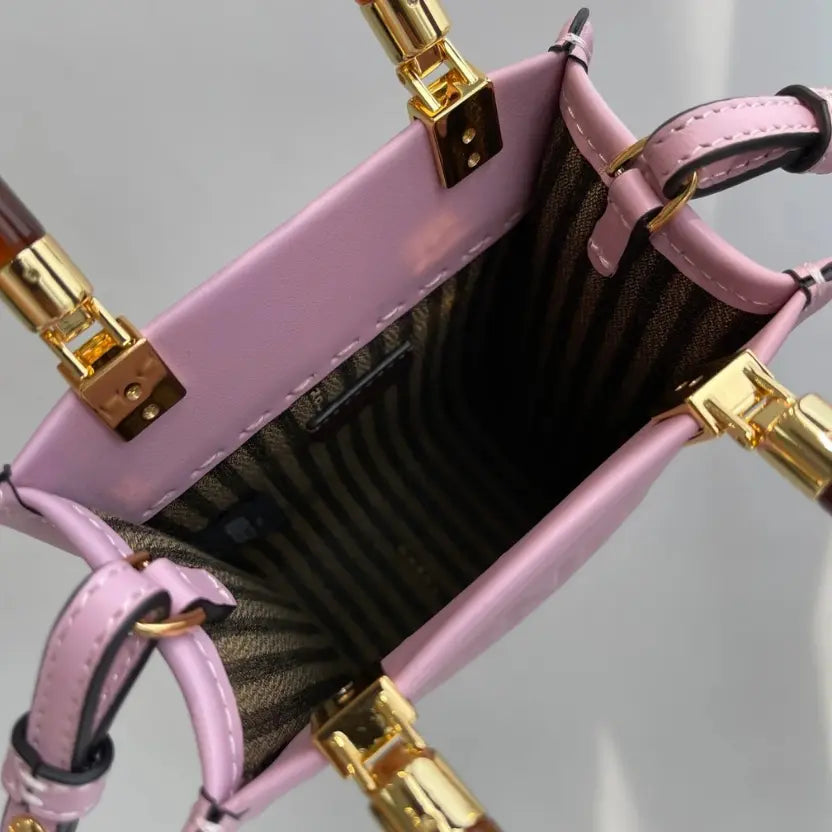 Boutique Quality || Fendi Sun Shine Mini Tortoiseshell Handbag in Purple