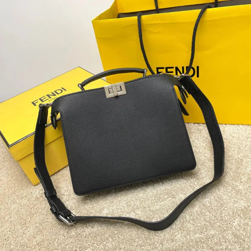 Boutique Quality || Fendi Birken Bag with Shoulder Strap in Black