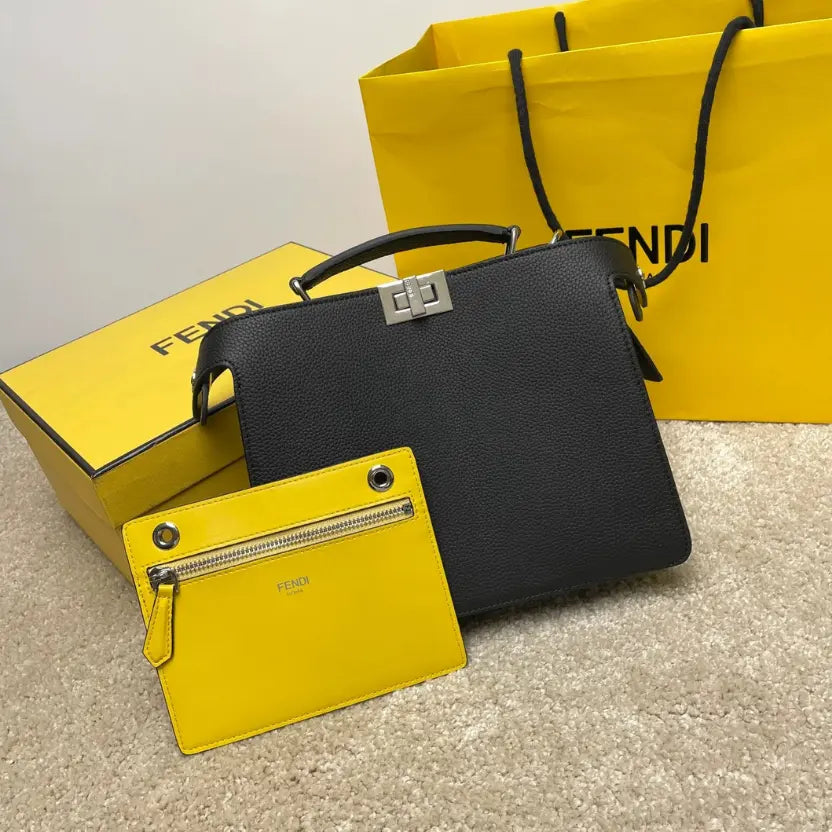 Boutique Quality || Fendi Birken Bag with Shoulder Strap in Black