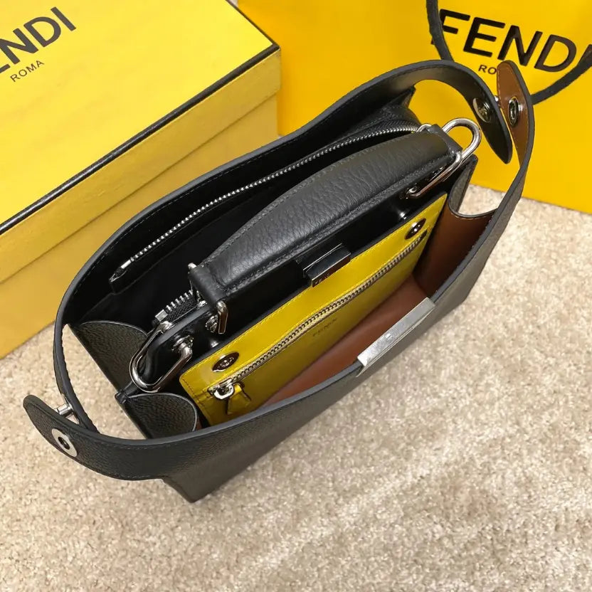 Boutique Quality || Fendi Birken Bag with Shoulder Strap in Black