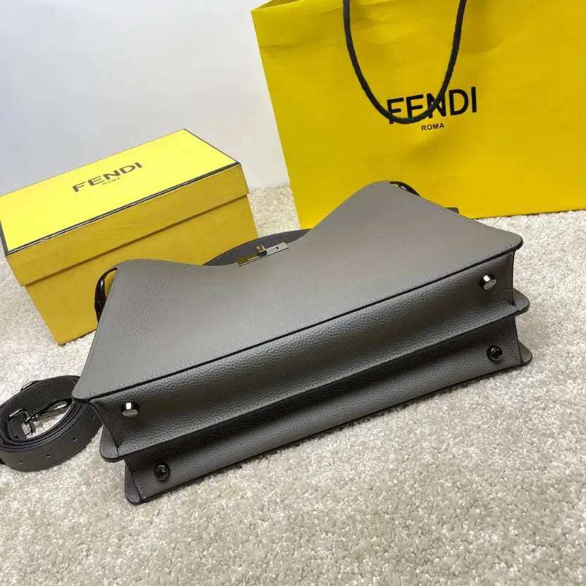 Boutique Quality || Fendi Birkin Bag with Shoulder Strap in Grey