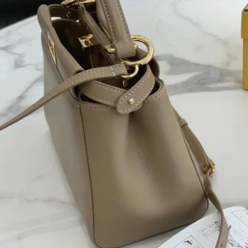 Boutique Quality || Fendi Peekaboo Mini Bag In Dove Grey Nappa Leather