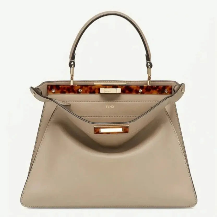 Boutique Quality || Fendi Peekaboo ISeeU Medium Bag In Grey Calfskin