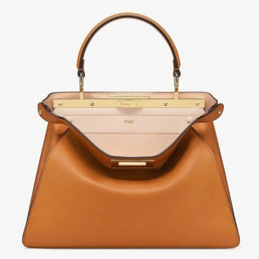 Boutique Quality || Fendi Peekaboo ISeeU Medium Bag In Brown Calfskin