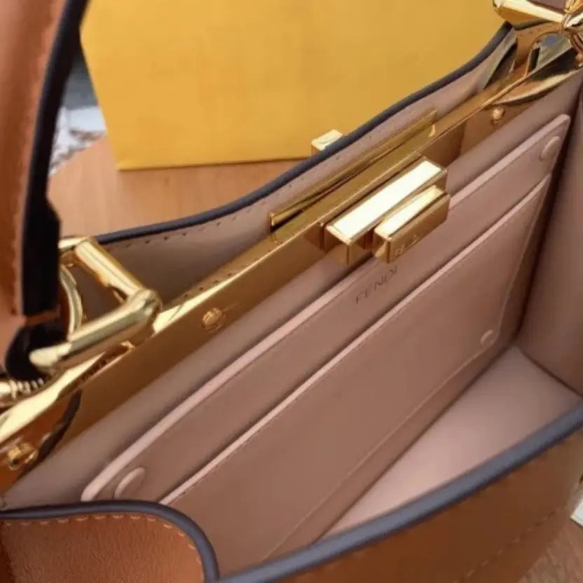 Boutique Quality || Fendi Peekaboo ISeeU Medium Bag In Brown Calfskin