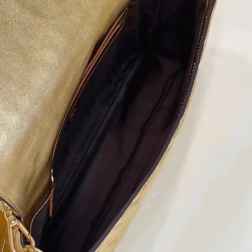 Boutique Quality || Fendi Large Baguette Bag In Gold FF