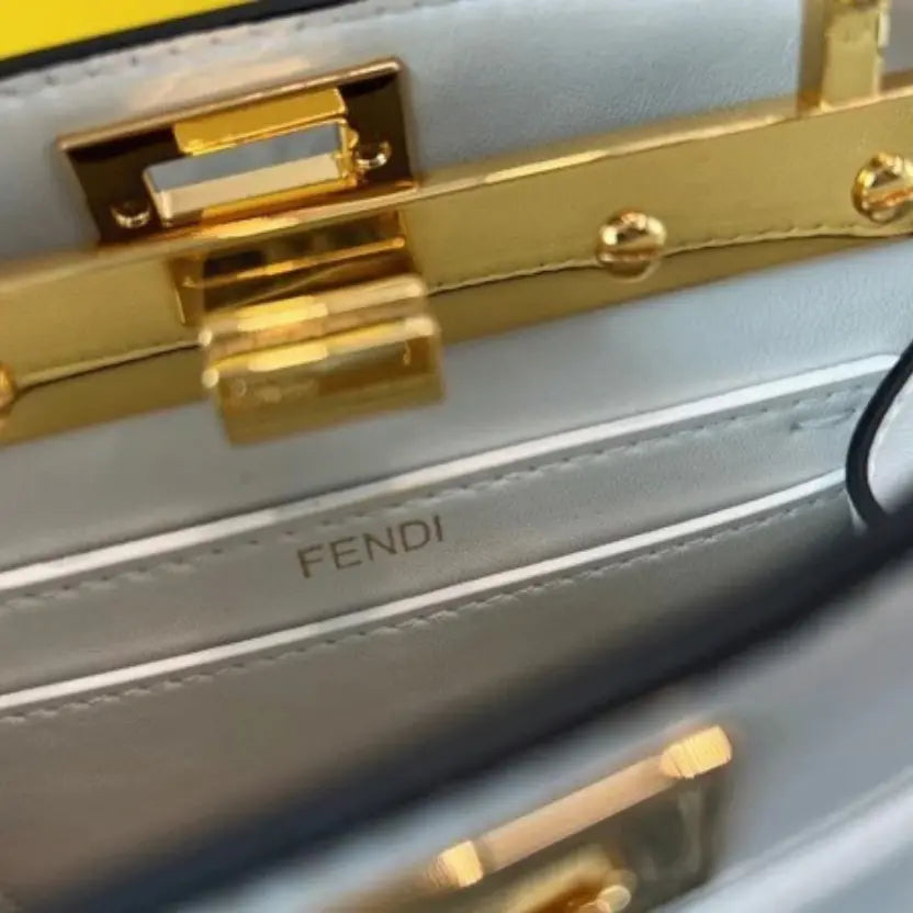 Boutique Quality || Fendi Peekaboo ISeeU Petite Bag In White Nappa Leather