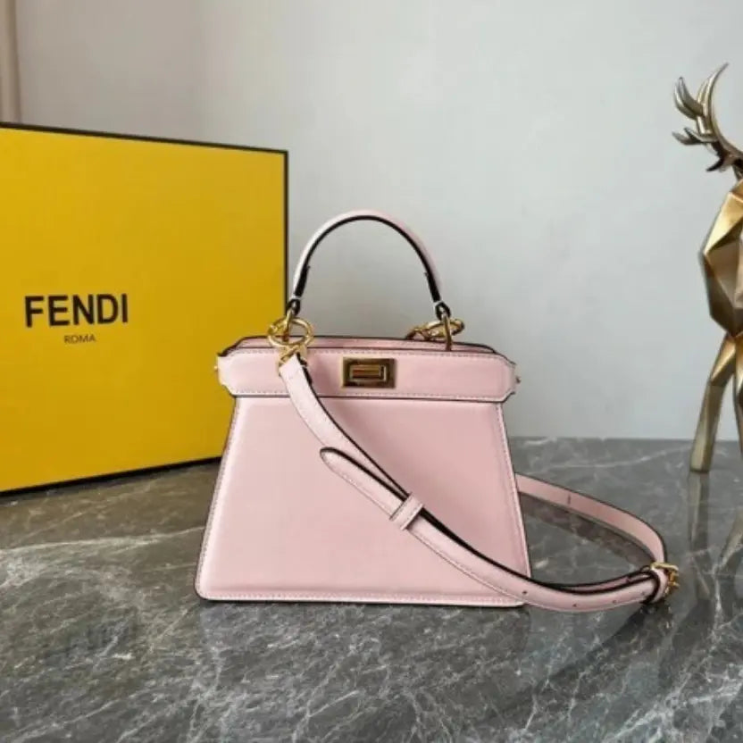 Boutique Quality || Fendi Peekaboo ISeeU Petite Bag In Pink Nappa Leather