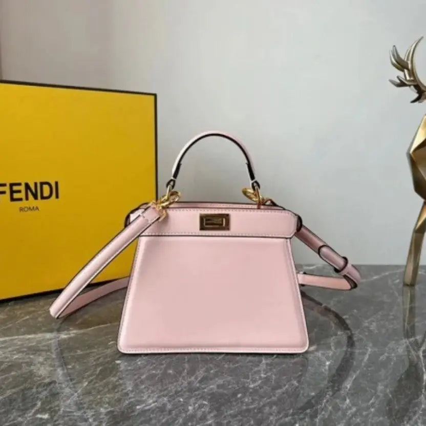 Boutique Quality || Fendi Peekaboo ISeeU Petite Bag In Pink Nappa Leather