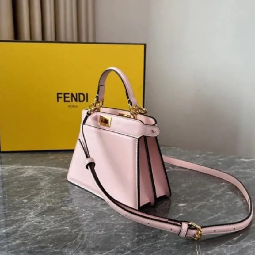 Boutique Quality || Fendi Peekaboo ISeeU Petite Bag In Pink Nappa Leather