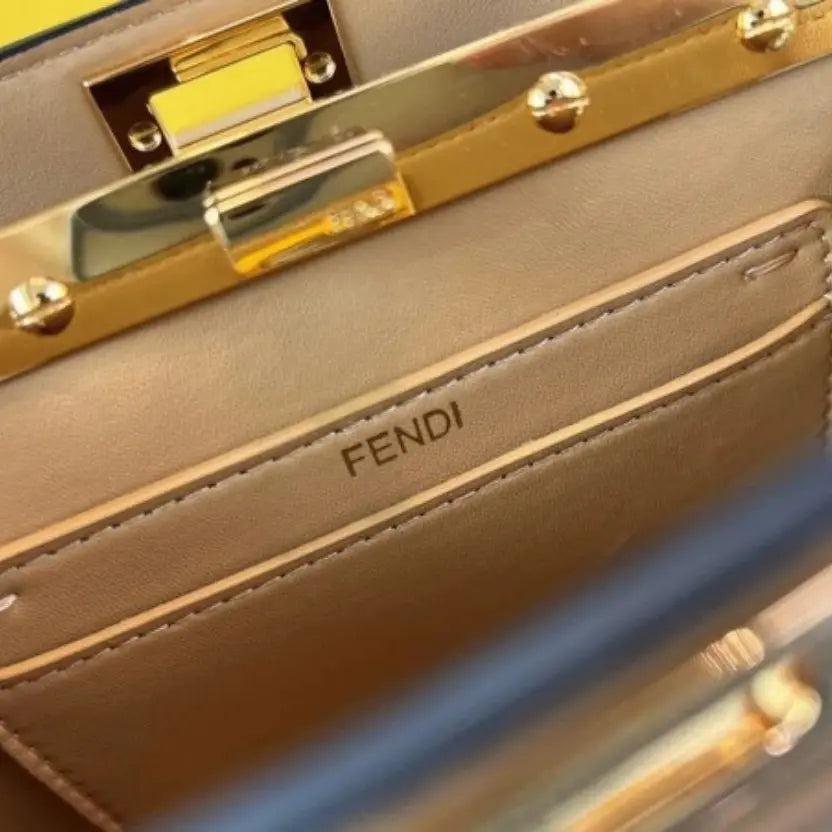 Boutique Quality || Fendi Peekaboo ISeeU Petite Bag In Beige Nappa Leather
