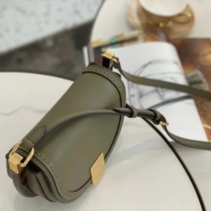 Boutique Quality || Fendi Moonlight Saddle Bag In Green Calfskin