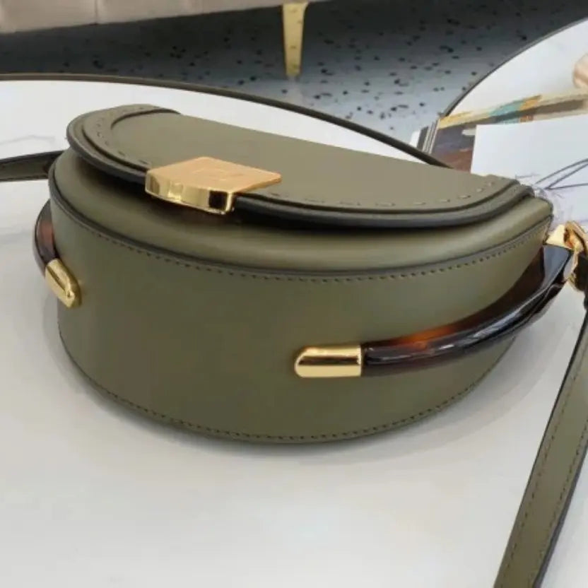 Boutique Quality || Fendi Moonlight Saddle Bag In Green Calfskin