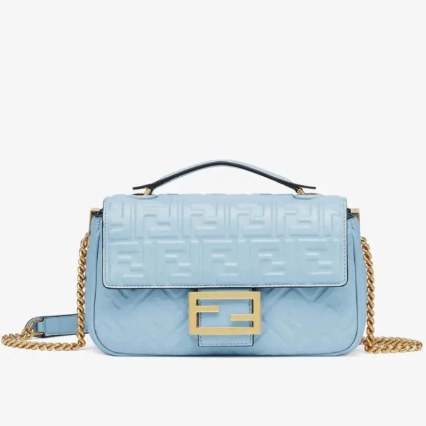 Boutique Quality || Fendi Baguette Chain Midi Bag In Blue