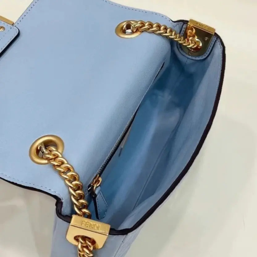 Boutique Quality || Fendi Baguette Chain Midi Bag In Blue