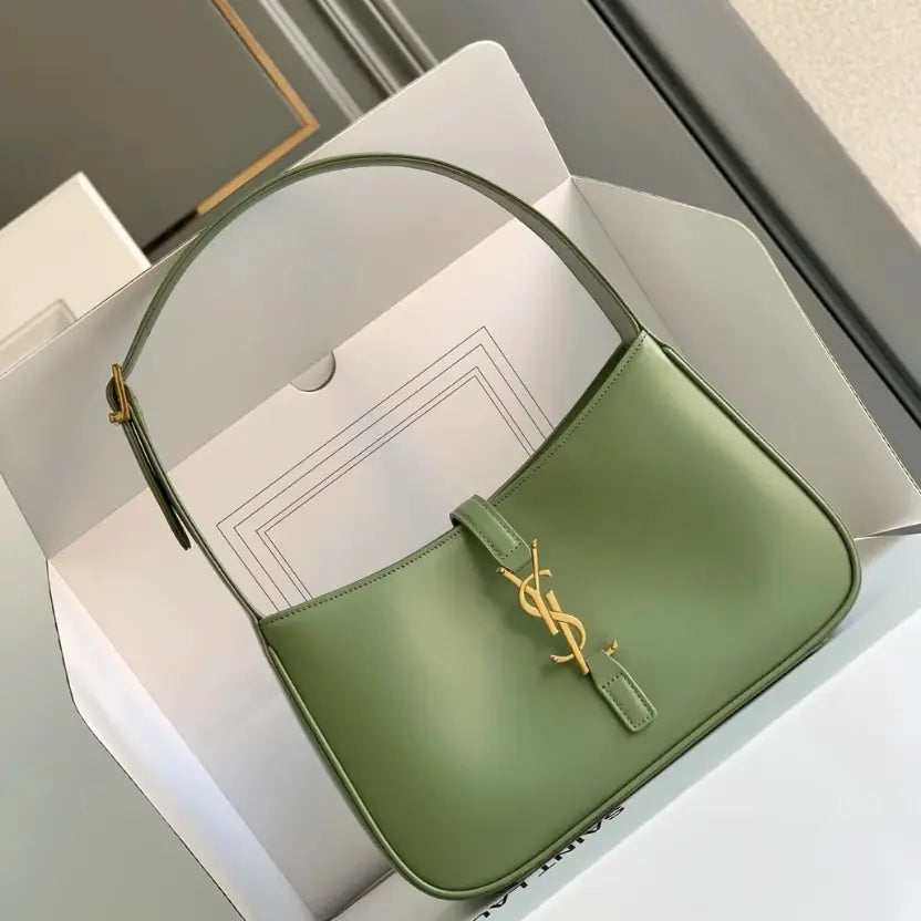 Boutique Quality || YSL Avocado Green Leather Underarm Bag