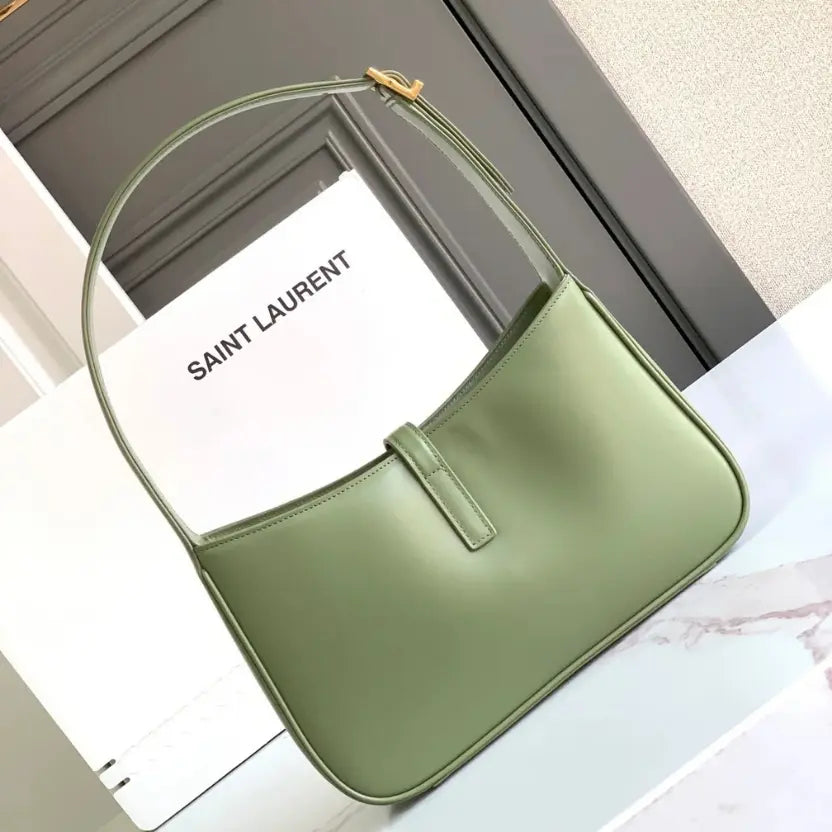 Boutique Quality || YSL Avocado Green Leather Underarm Bag