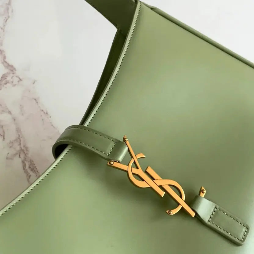Boutique Quality || YSL Avocado Green Leather Underarm Bag