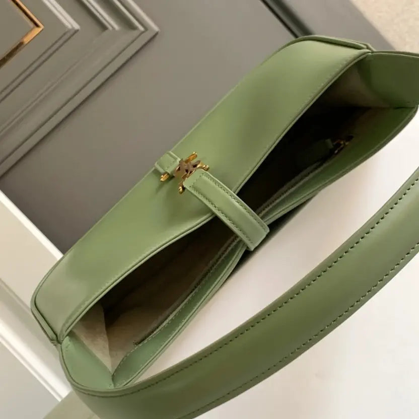 Boutique Quality || YSL Avocado Green Leather Underarm Bag