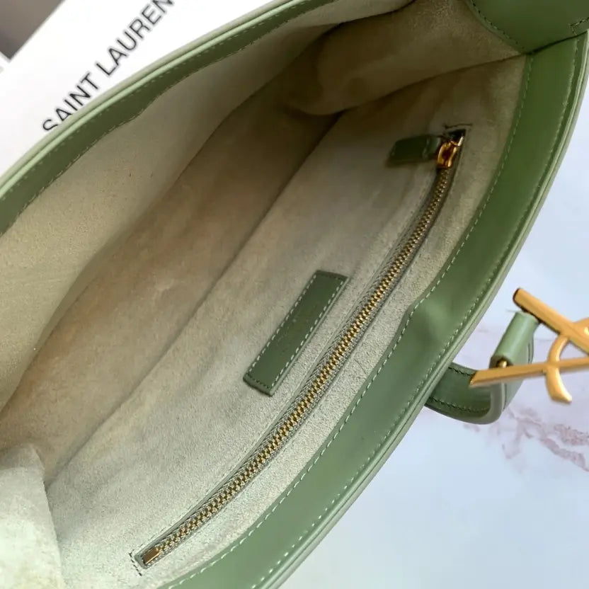 Boutique Quality || YSL Avocado Green Leather Underarm Bag