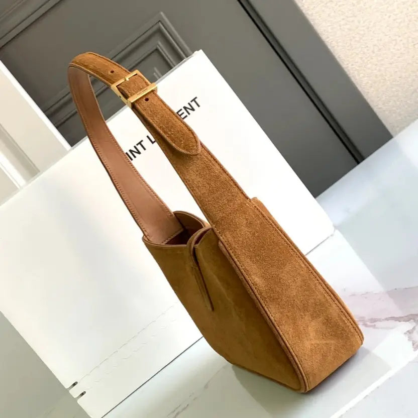 Boutique Quality || YSL Brown Suede Underarm Bag