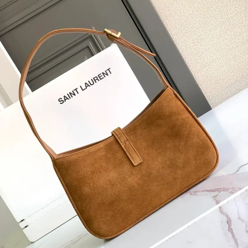 Boutique Quality || YSL Brown Suede Underarm Bag