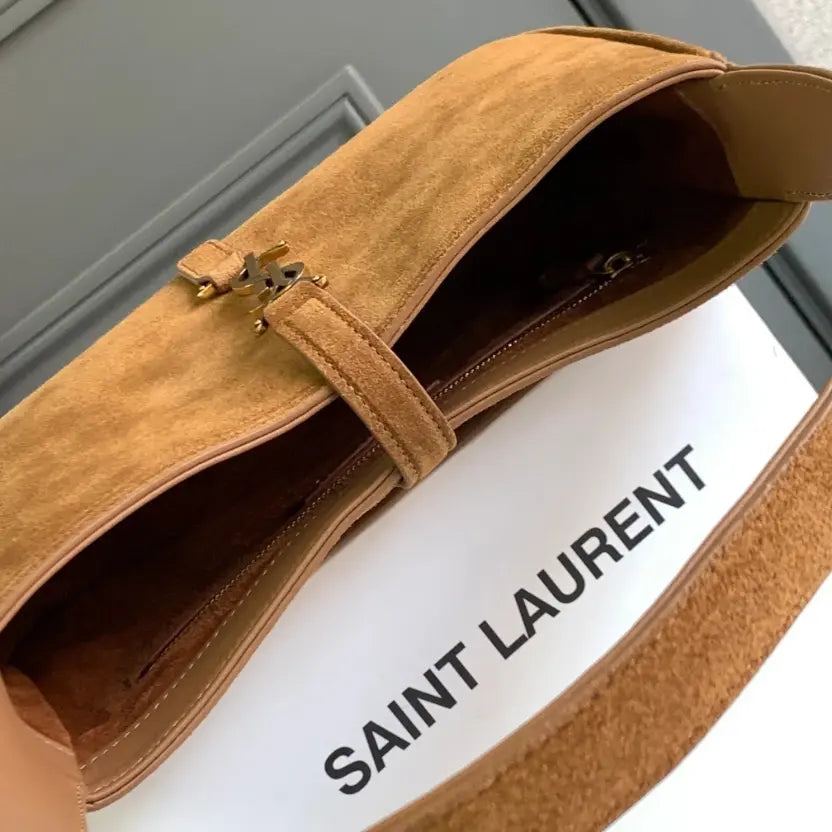 Boutique Quality || YSL Brown Suede Underarm Bag