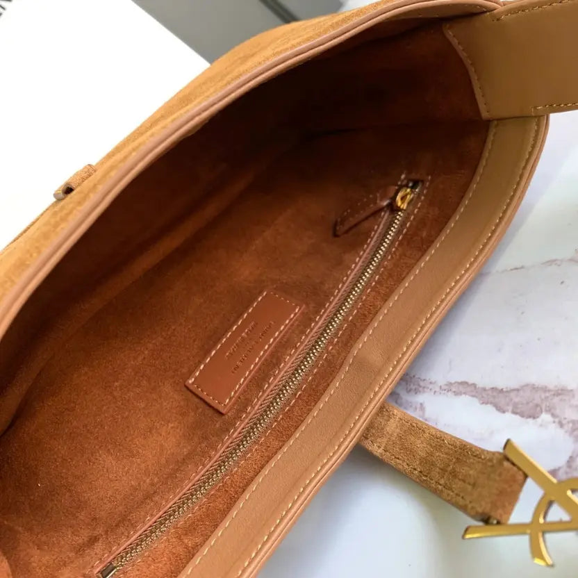 Boutique Quality || YSL Brown Suede Underarm Bag