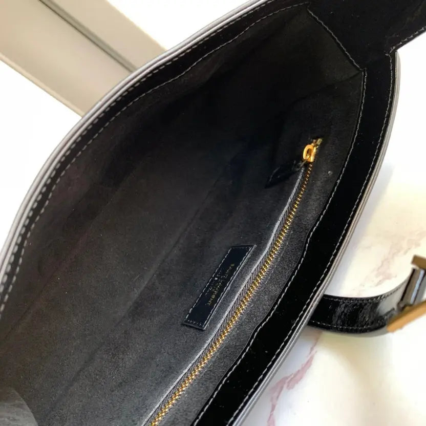 Boutique Quality || YSL Black patent Leather Underarm Bag