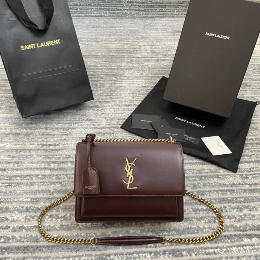 Boutique Quality || YSL Leather Crossbody Bag in Red
