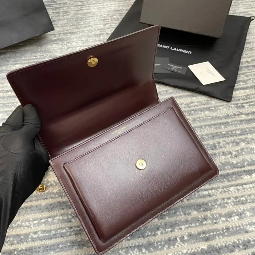 Boutique Quality || YSL Leather Crossbody Bag in Red
