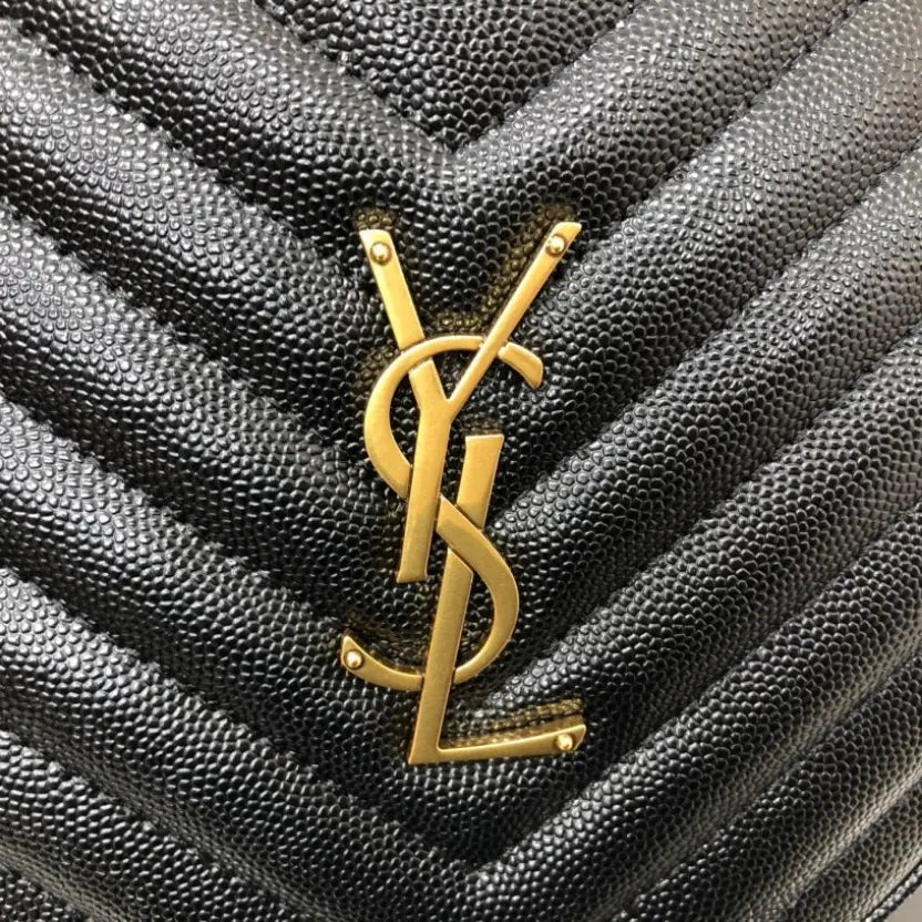 Boutique Quality || YSL Round Bag in Black and Gold