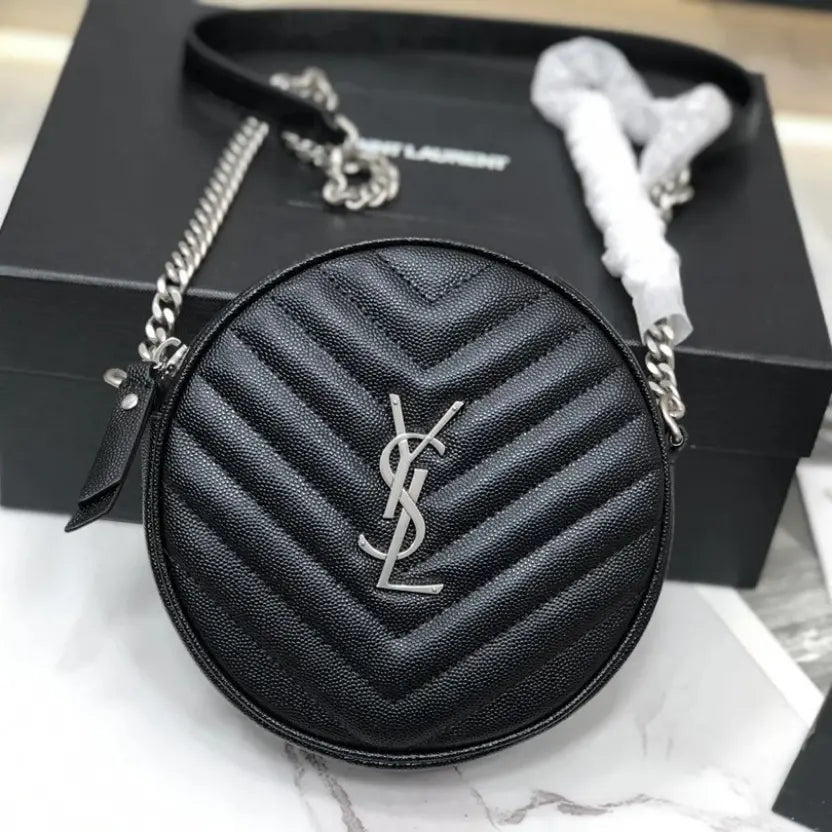 Boutique Quality || YSL Round Bag in Black