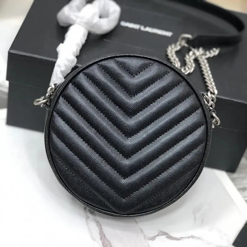 Boutique Quality || YSL Round Bag in Black